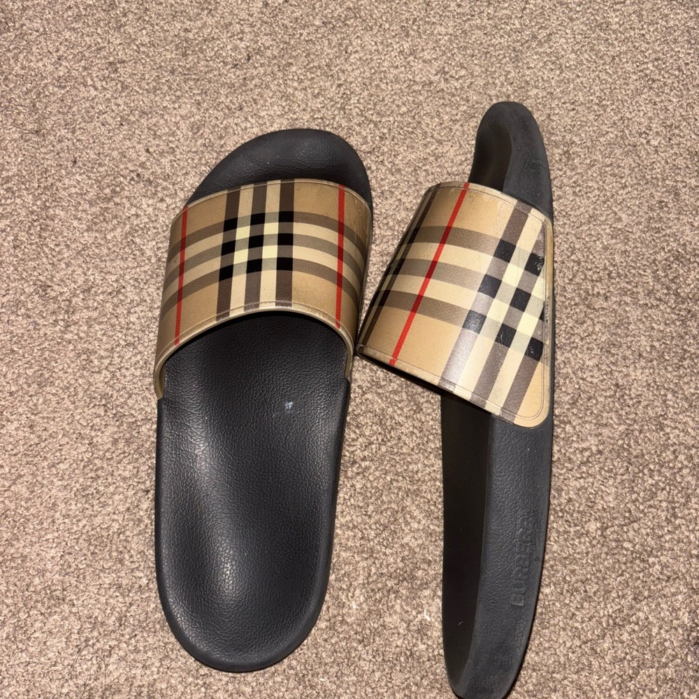 Burberry Plaid Slides